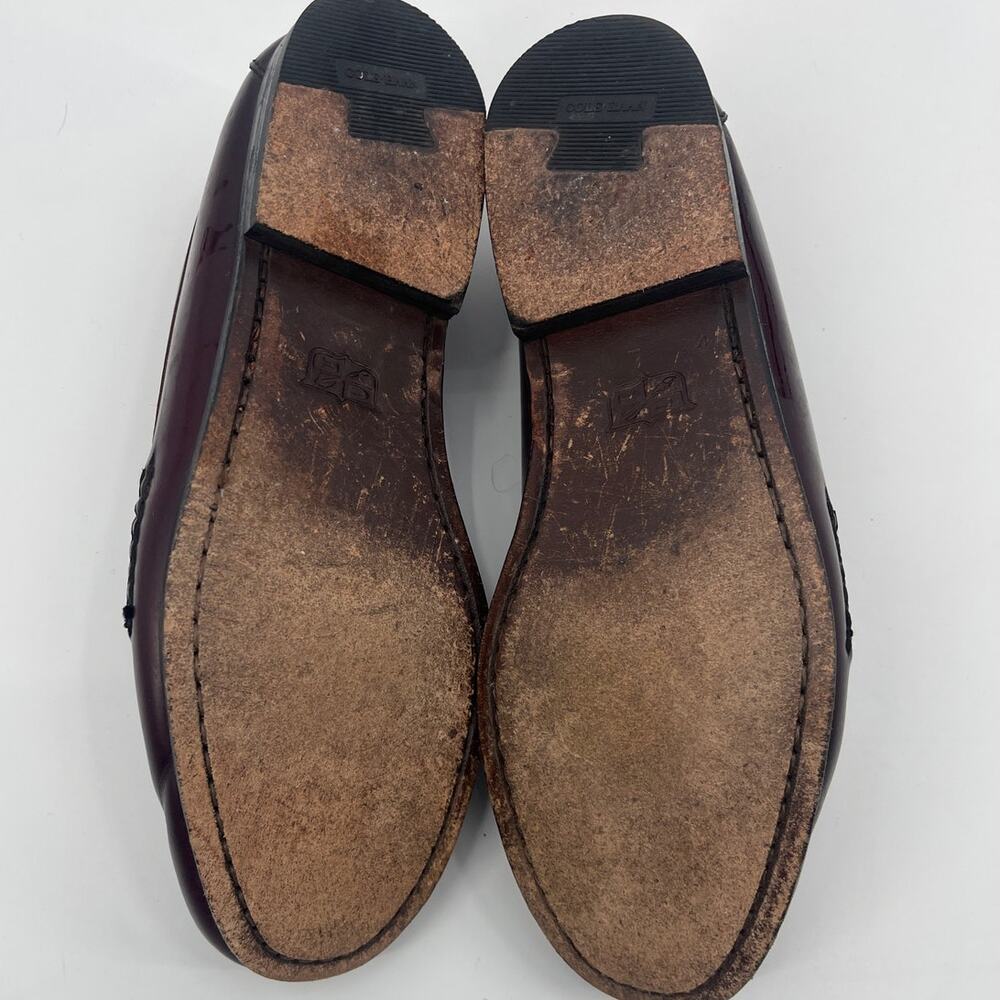 Vtg Cole Haan City Tassel Loafer Mens Dress Shoes 10B Burgundy Preppy 90 Ivy Y2K - Picture 8 of 12